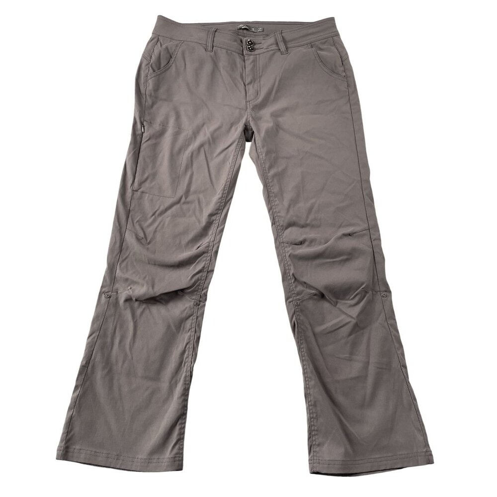 Prana Halle Hiking Pants Womens 12 Grey Roll Up Outdoor Nylon